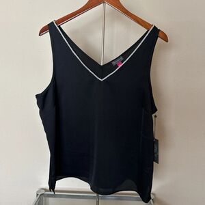 Vince Camuto Black Camisole with Silver Accent Trim